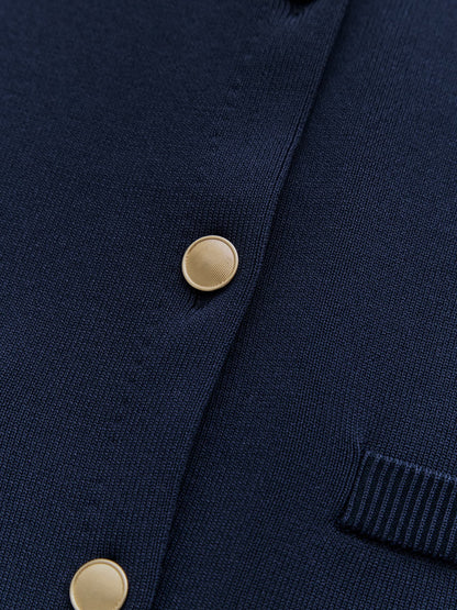 【手洗い可・UVカット】ゴールドボタンハーフスリーブカーディガン　[通常]