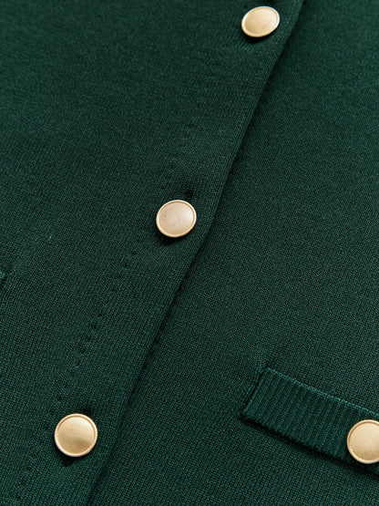 【手洗い可・UVカット】ゴールドボタンハーフスリーブカーディガン　[通常]