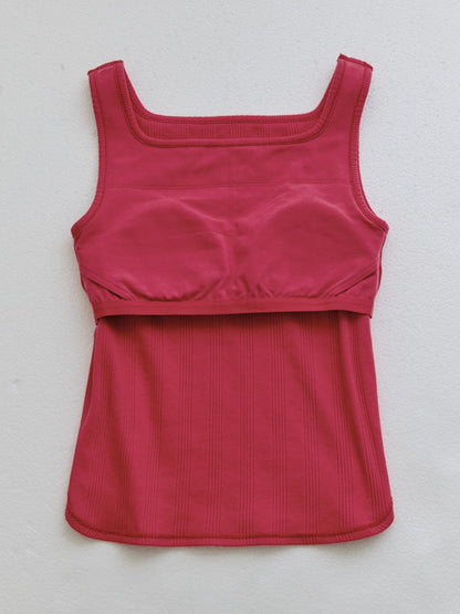 カップ付きスクエアネックタンクトップ　[通常]