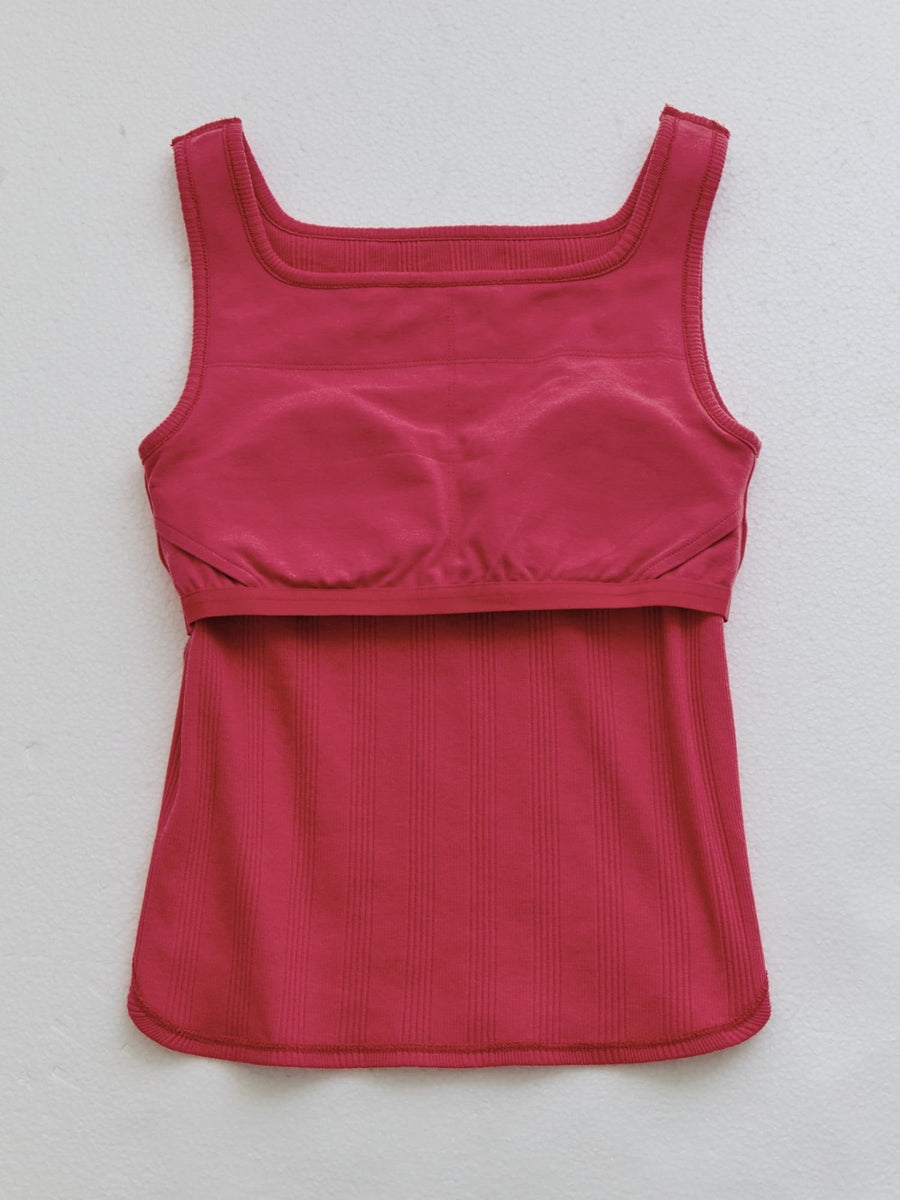 カップ付きスクエアネックタンクトップ　[通常]