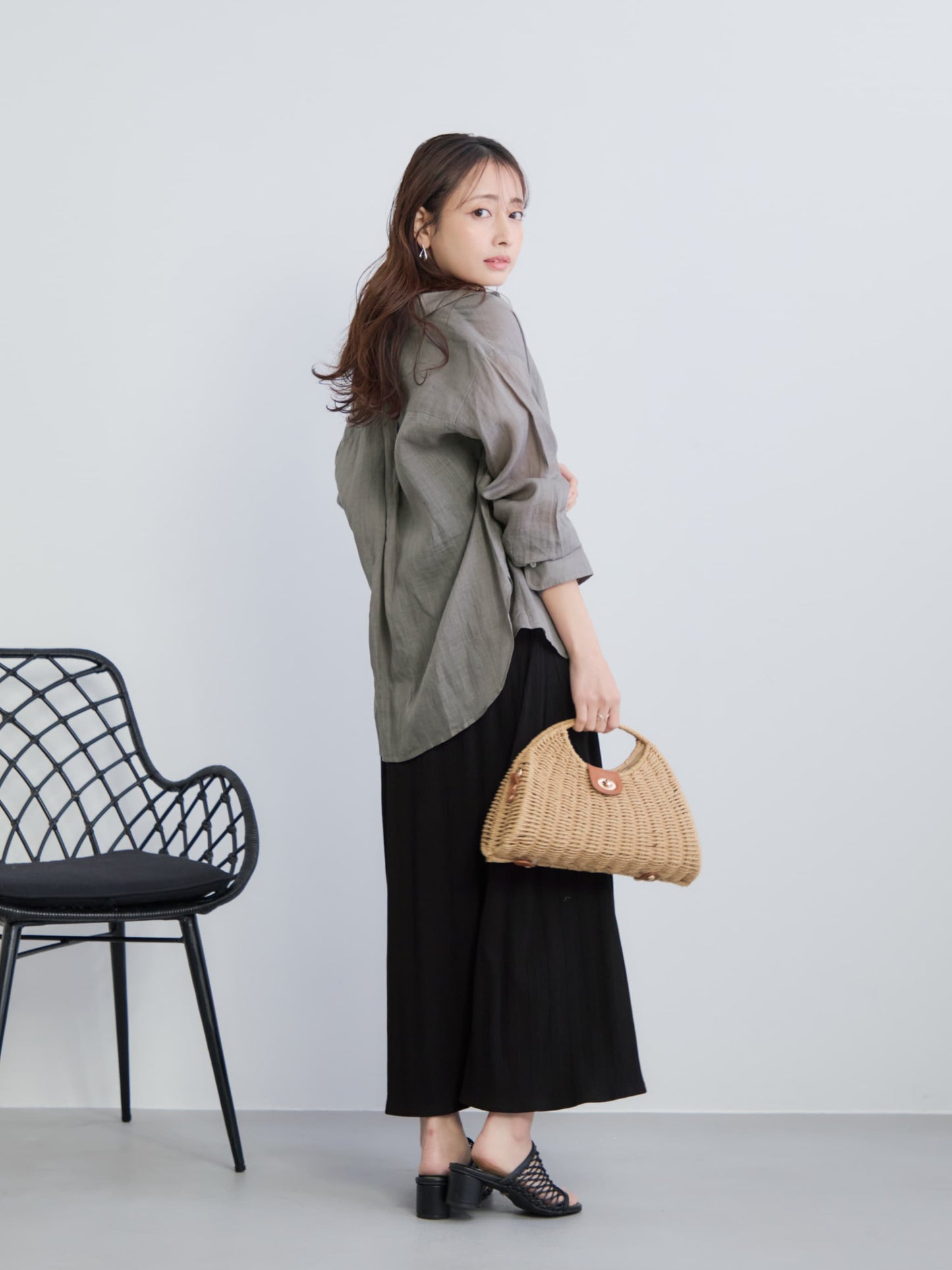 カップ付きスクエアネックワンピース-short & regular　[通常]