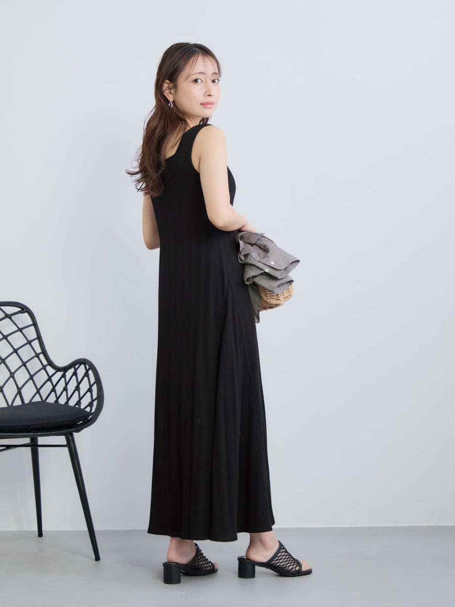 カップ付きスクエアネックワンピース-short & regular　[通常]