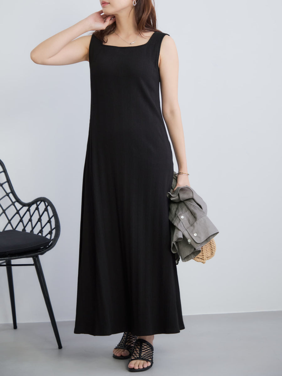 カップ付きスクエアネックワンピース-short & regular　[通常]