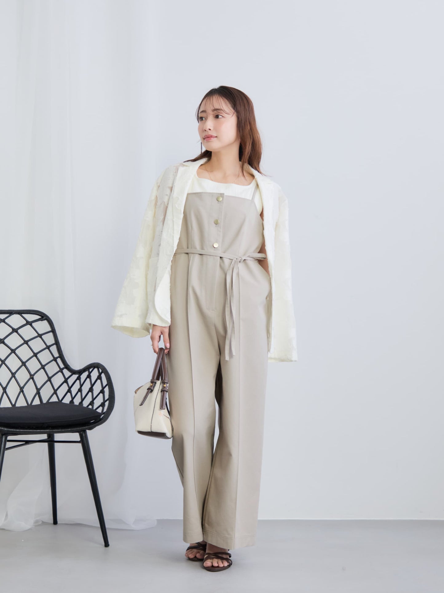 デニムライクオールインワン-short & regular　[通常]