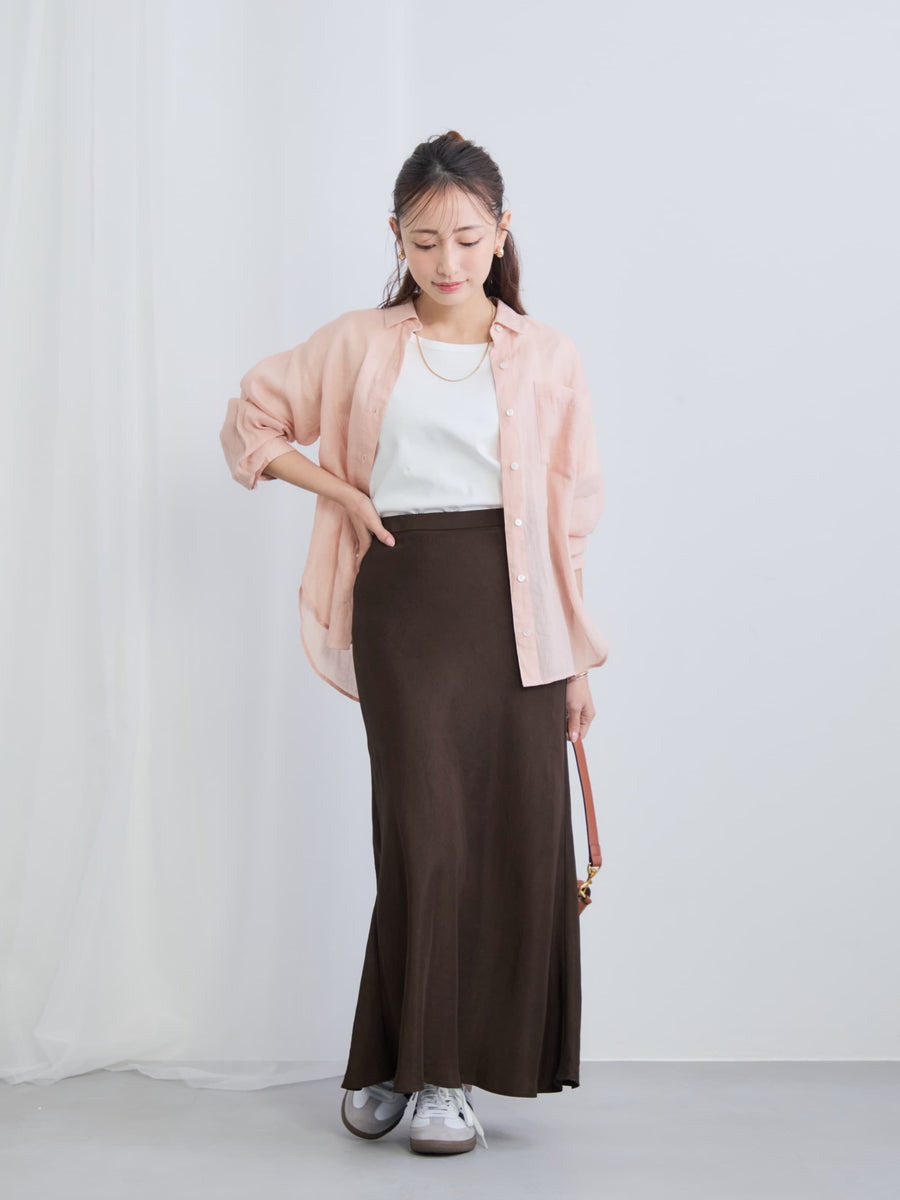 アセテートバックサテンナロースカート-short & regular　[通常]