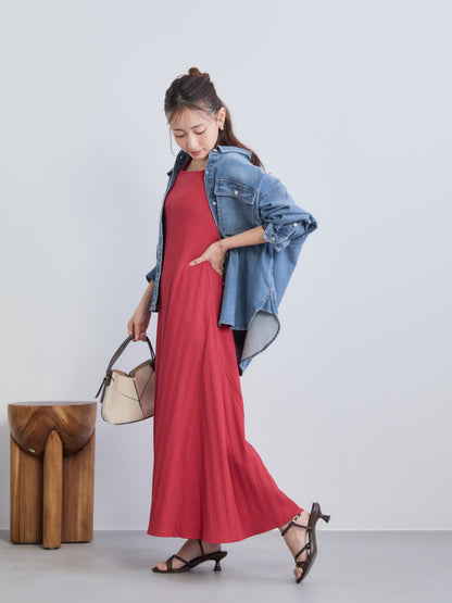 カップ付きスクエアネックワンピース-short & regular　[通常]