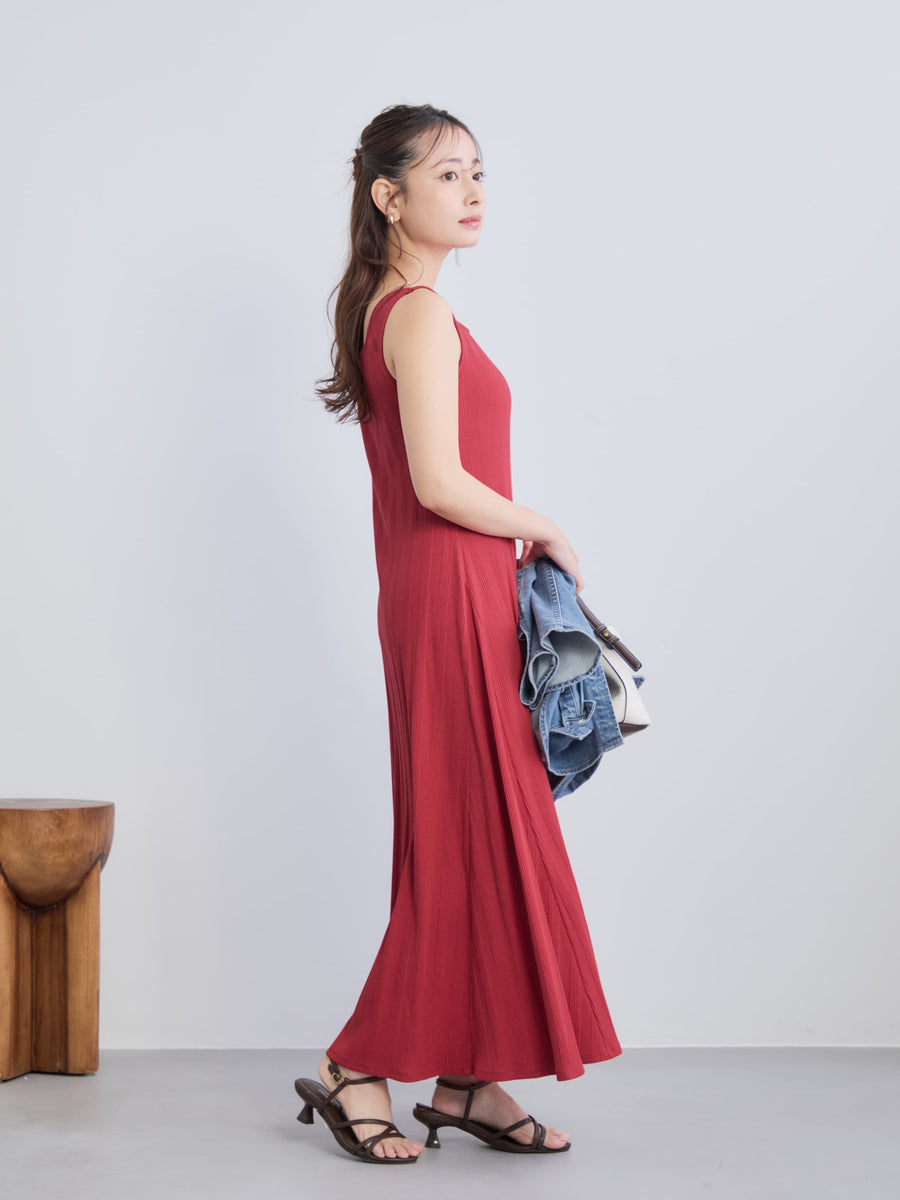 カップ付きスクエアネックワンピース-short & regular　[通常]