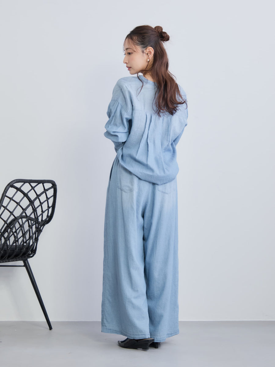 シアーデニムワイドパンツ-short & regular　[通常]