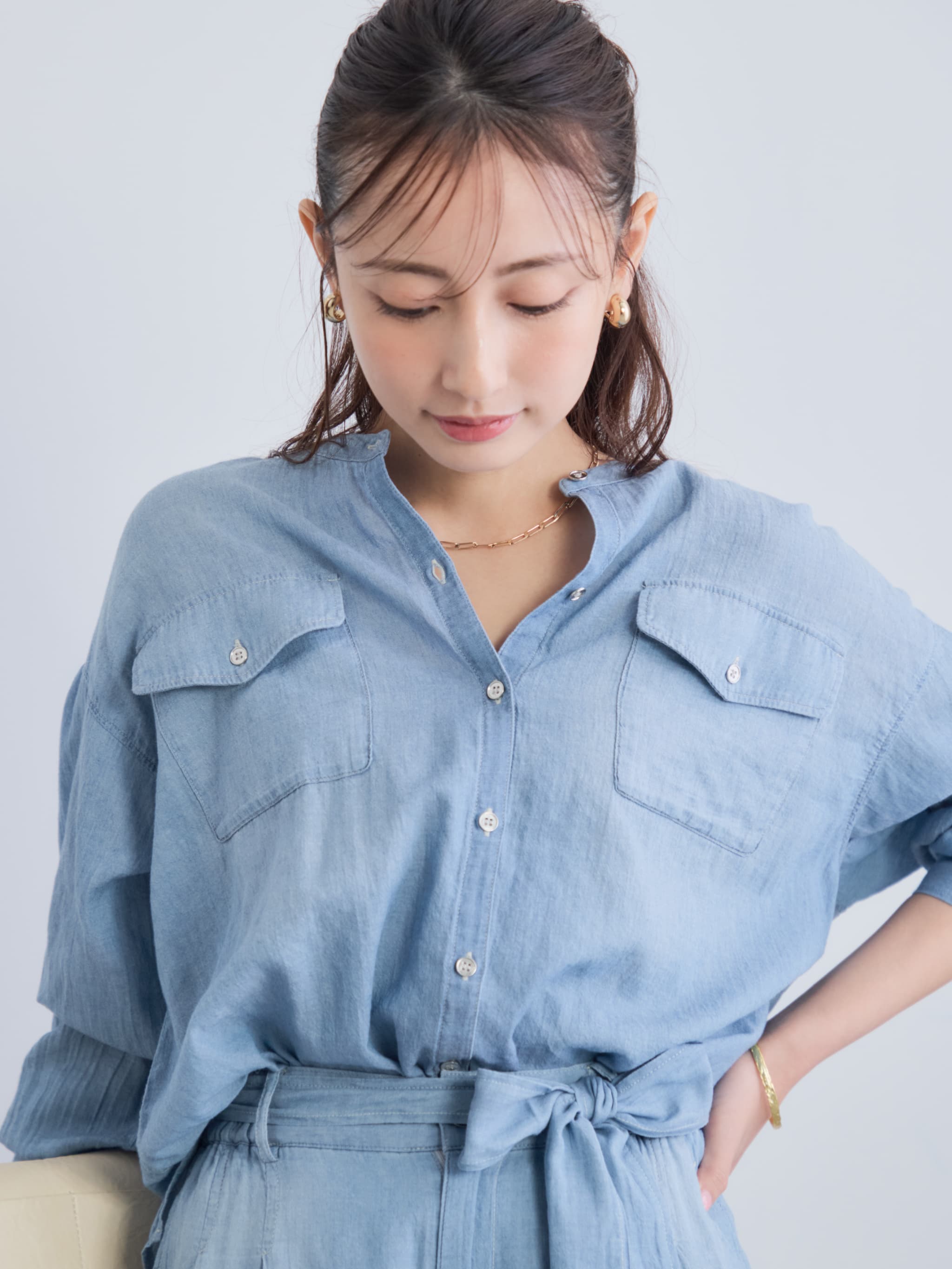 シアーデニムシャツ | 小柄・低身長女性向けファッション通販