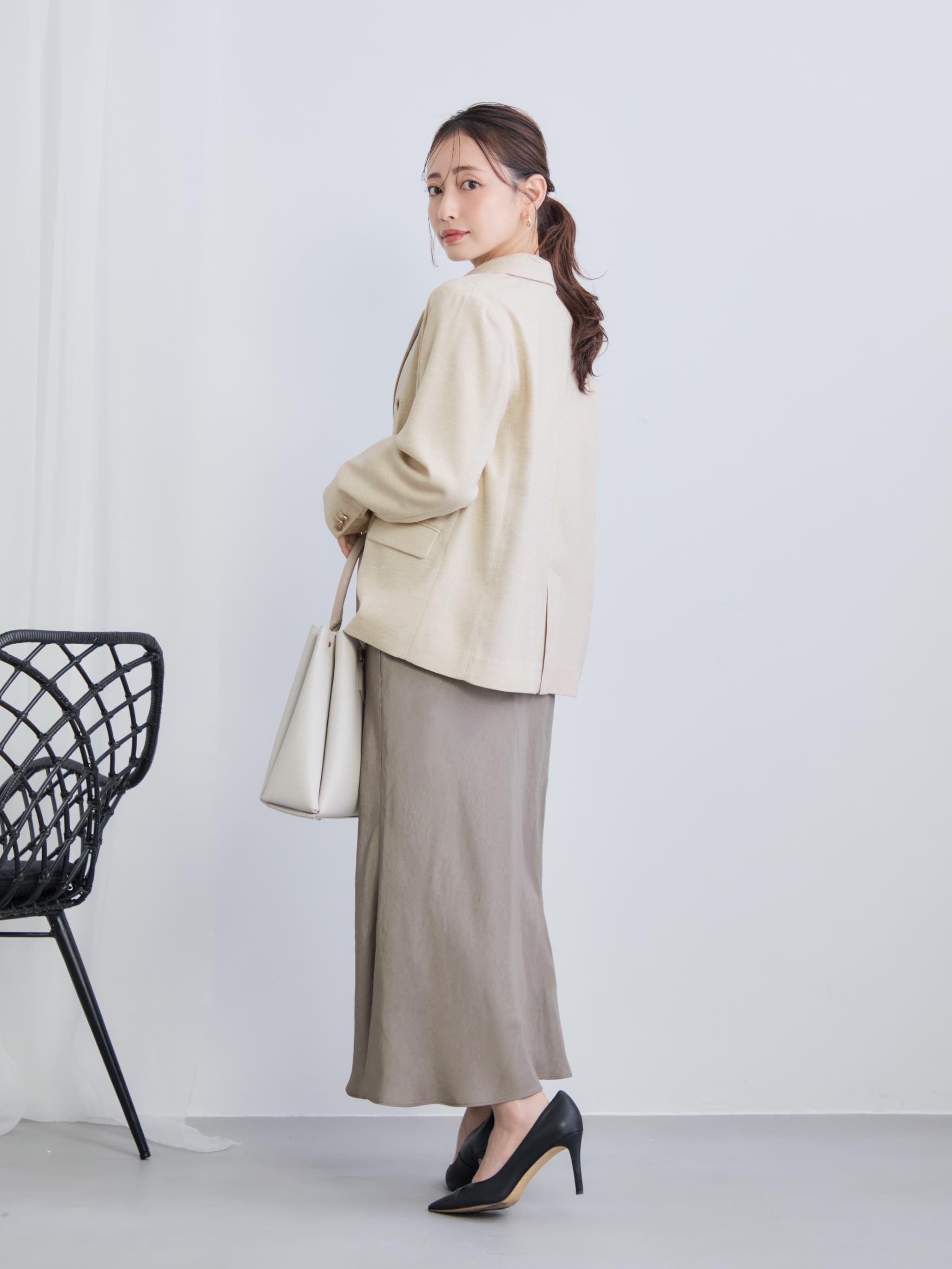 リネンライクゴールドボタンダブルジャケット | 小柄・低身長女性向け