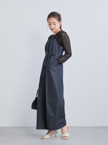 デニムライクオールインワン-short & regular　[通常]