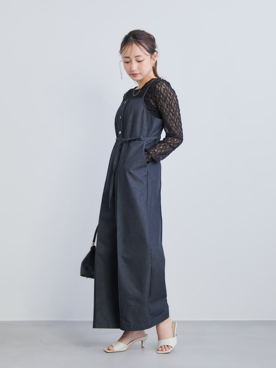 デニムライクオールインワン-short & regular　[通常]