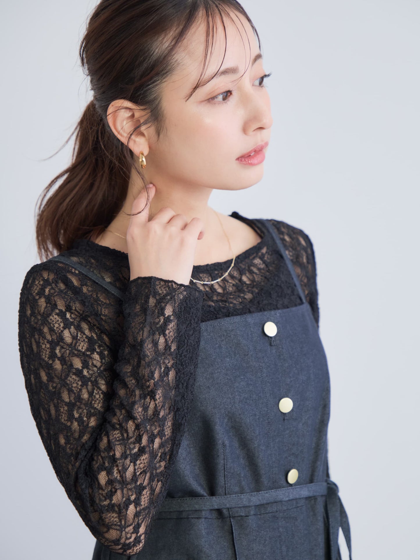 デニムライクオールインワン-short & regular　[通常]