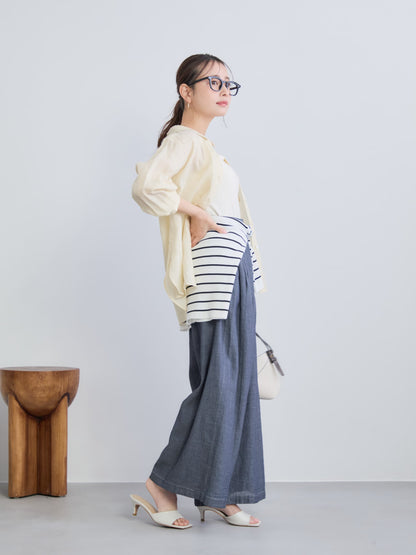 シアーデニムワイドパンツ-short & regular　[通常]