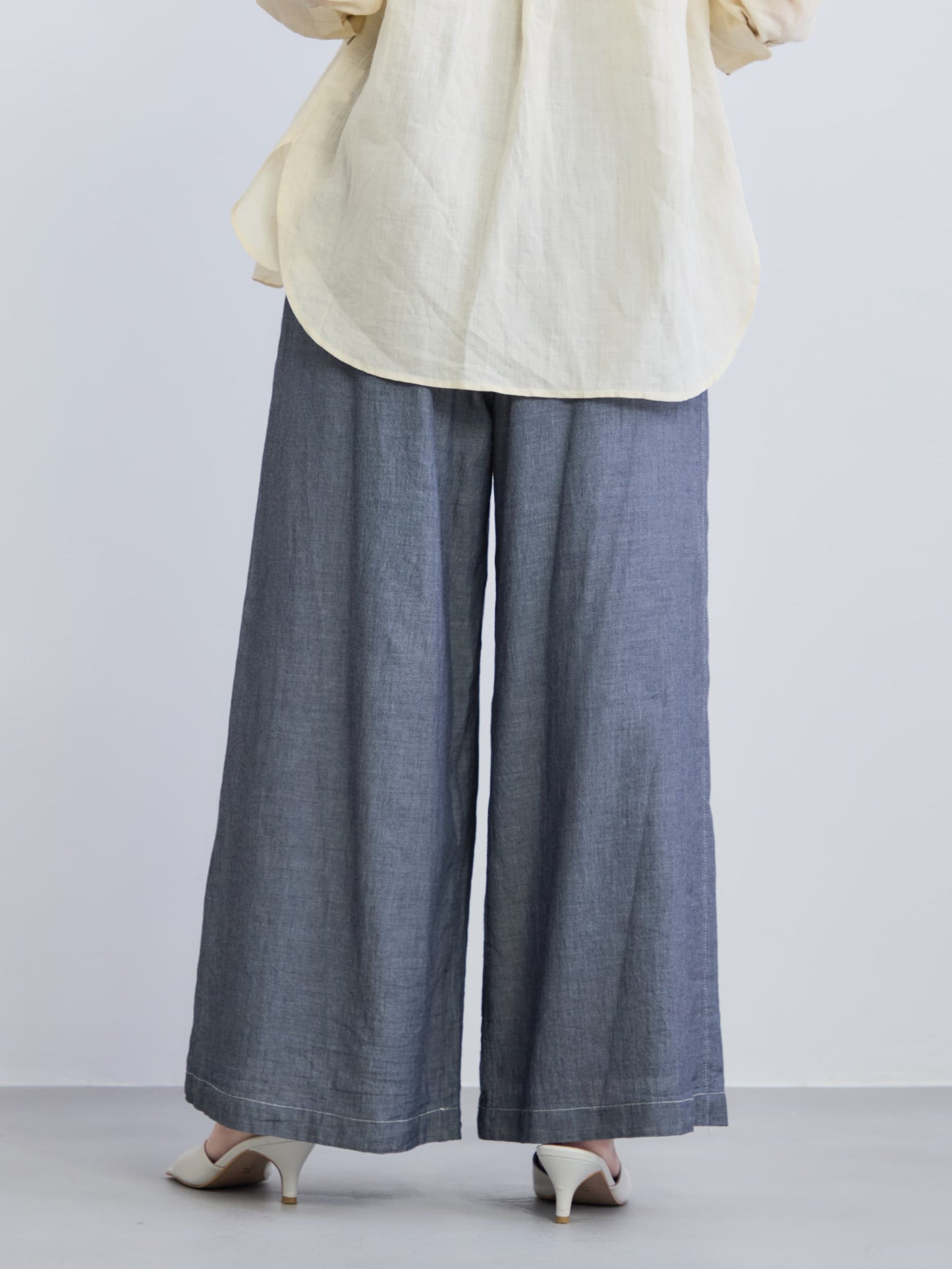 シアーデニムワイドパンツ-short & regular　[通常]