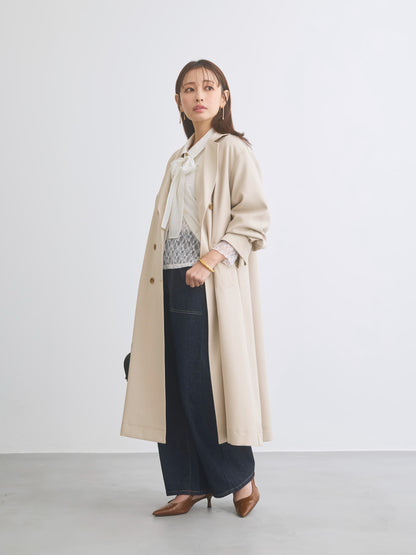 ストレッチレースボートネックトップス　[通常]