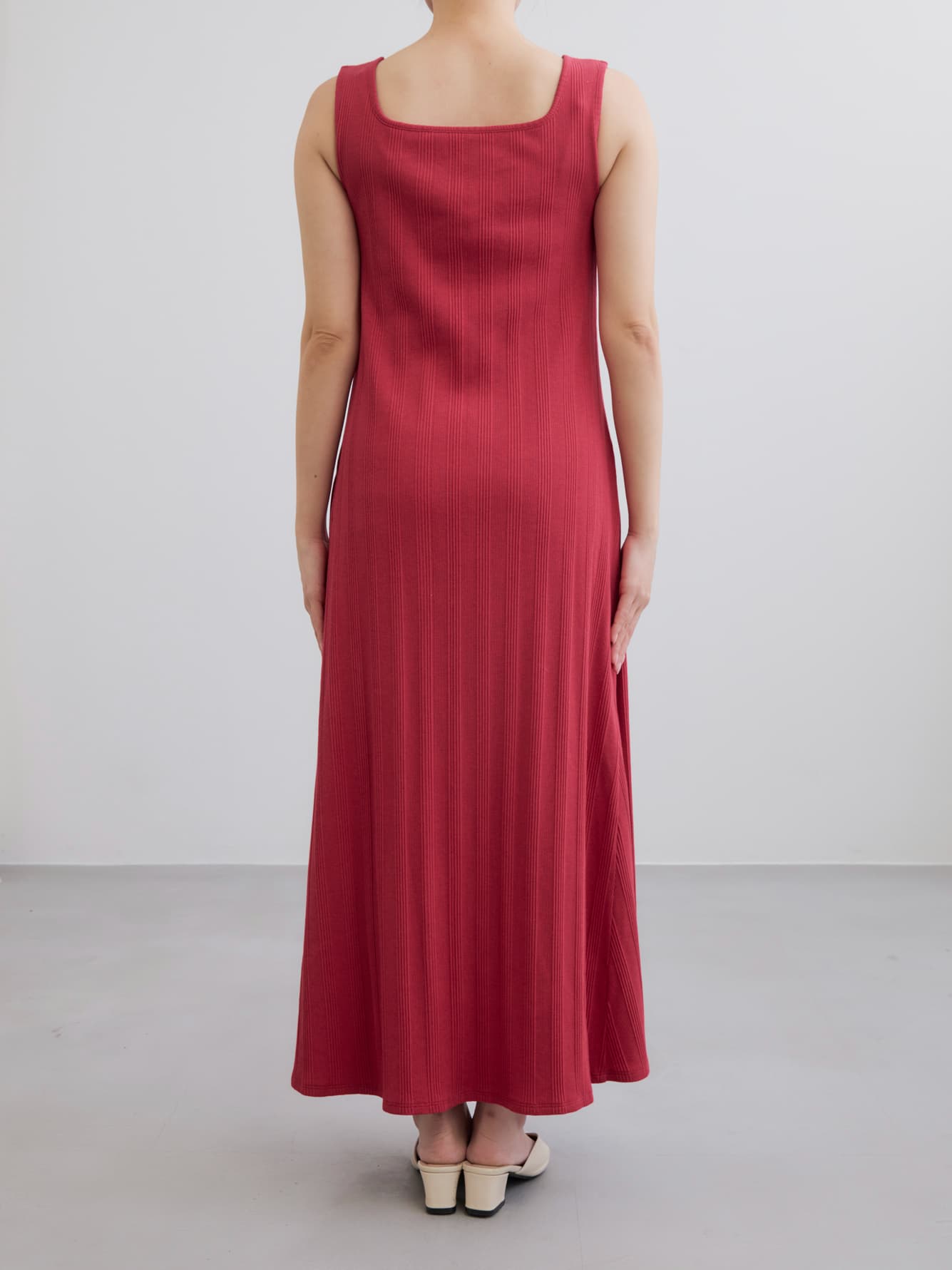 カップ付きスクエアネックワンピース-short & regular　[通常]