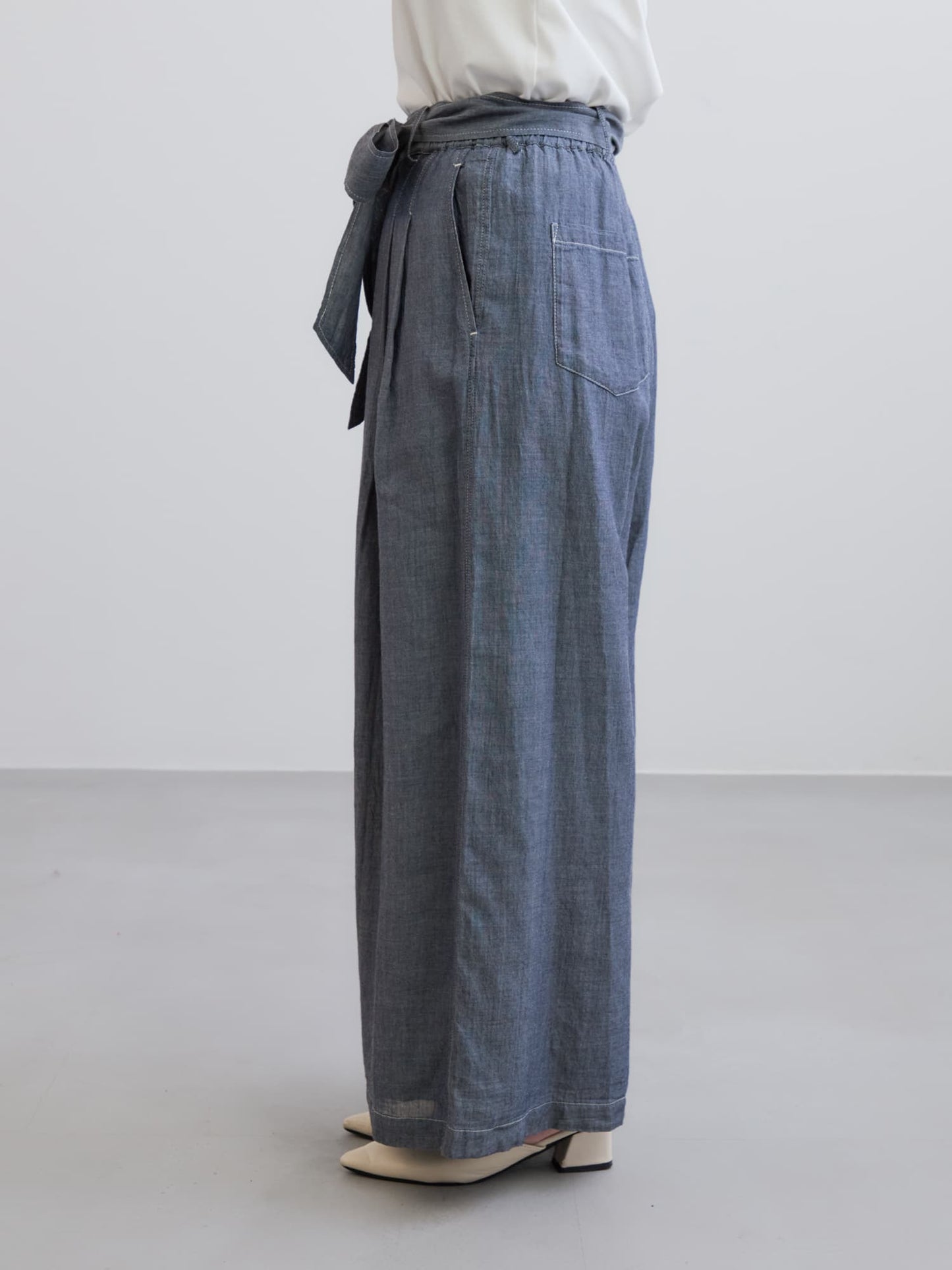 シアーデニムワイドパンツ-short & regular　[通常]