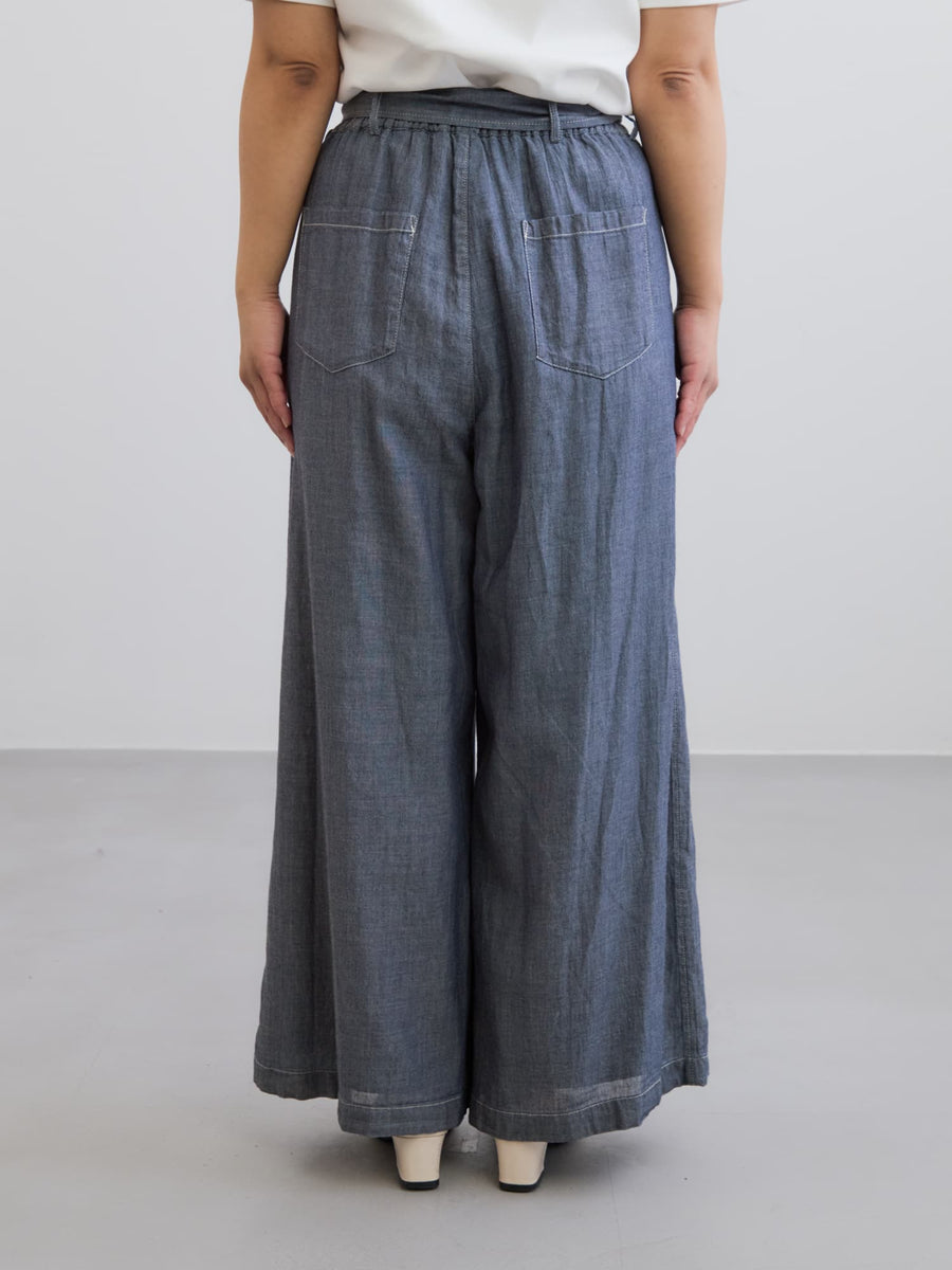 シアーデニムワイドパンツ-short & regular　[通常]