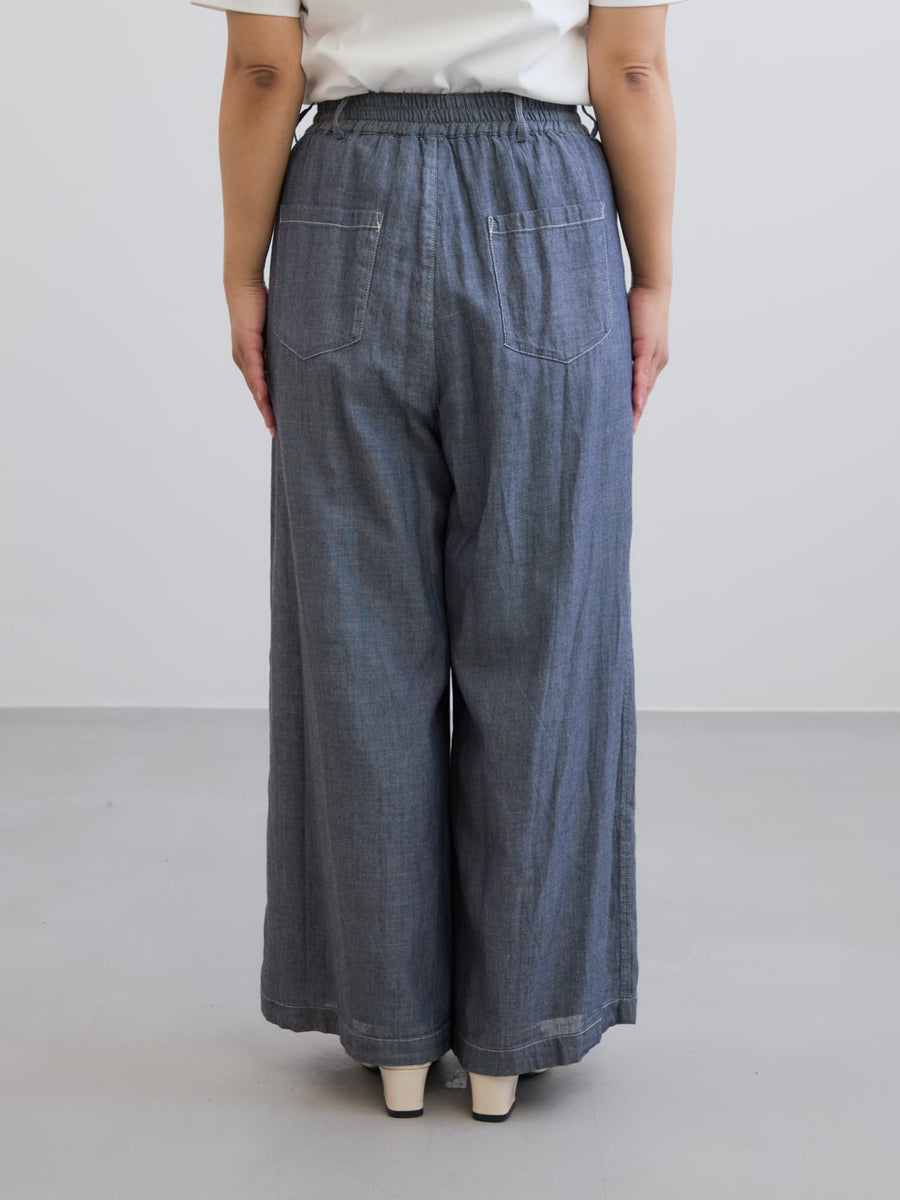 シアーデニムワイドパンツ-short & regular　[通常]