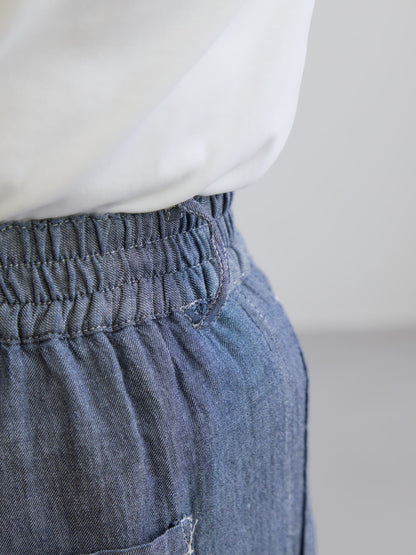 シアーデニムワイドパンツ-short & regular　[通常]