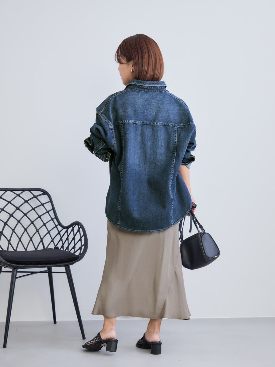 アセテートバックサテンナロースカート-short & regular　[通常]