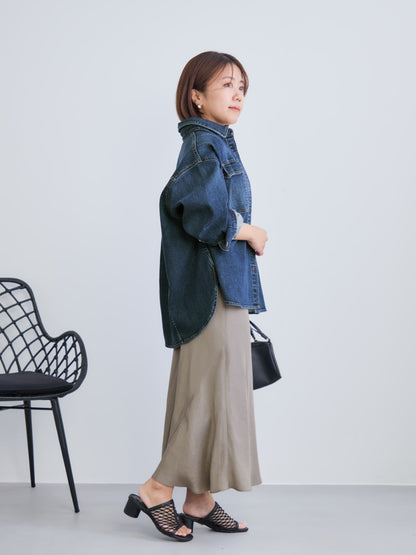 アセテートバックサテンナロースカート-short & regular　[通常]