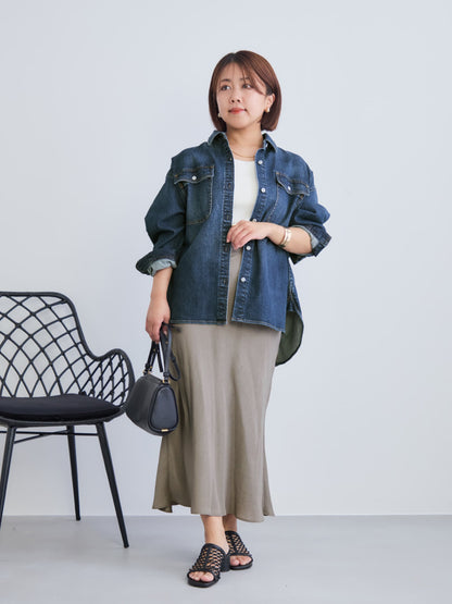 アセテートバックサテンナロースカート-short & regular　[通常]