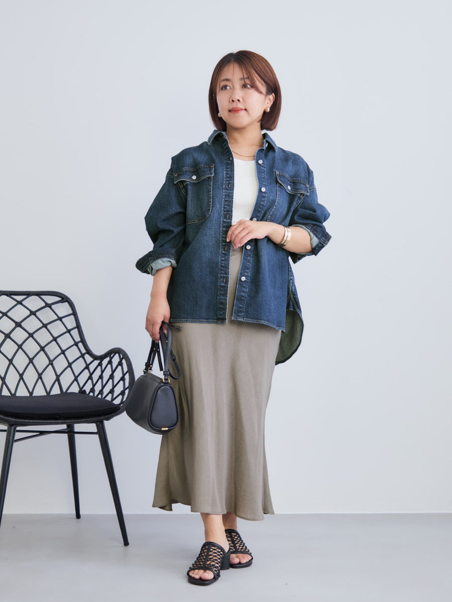 アセテートバックサテンナロースカート-short & regular　[通常]