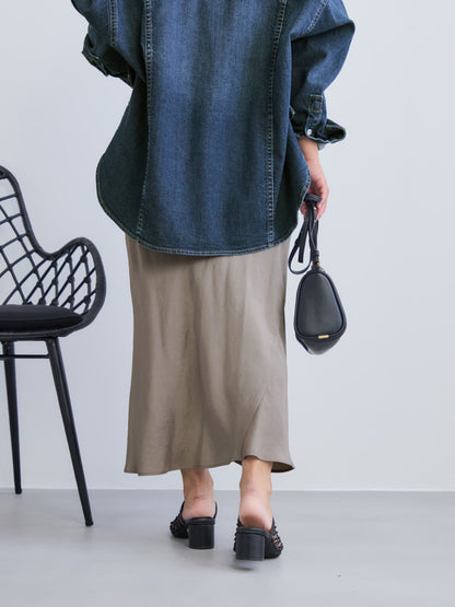 アセテートバックサテンナロースカート-short & regular　[通常]