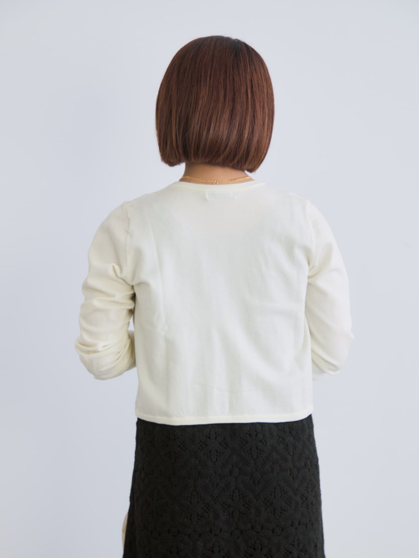 グロッシーゴールドボタンカーディガン　[通常]