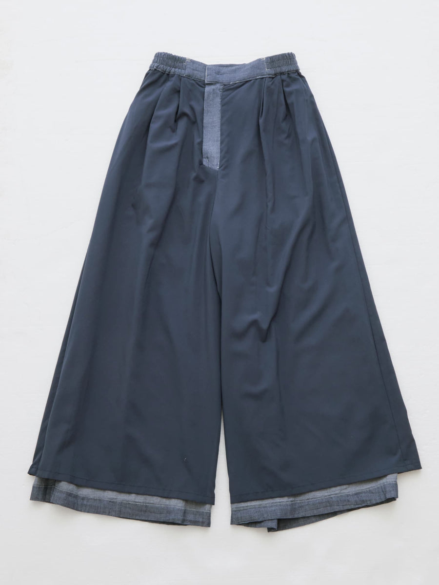 シアーデニムワイドパンツ-short & regular　[通常]