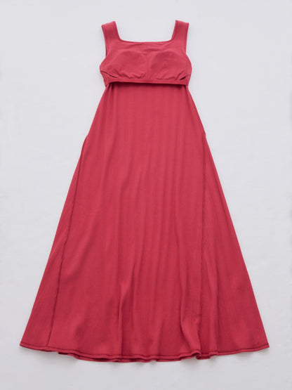 カップ付きスクエアネックワンピース-short & regular　[通常]