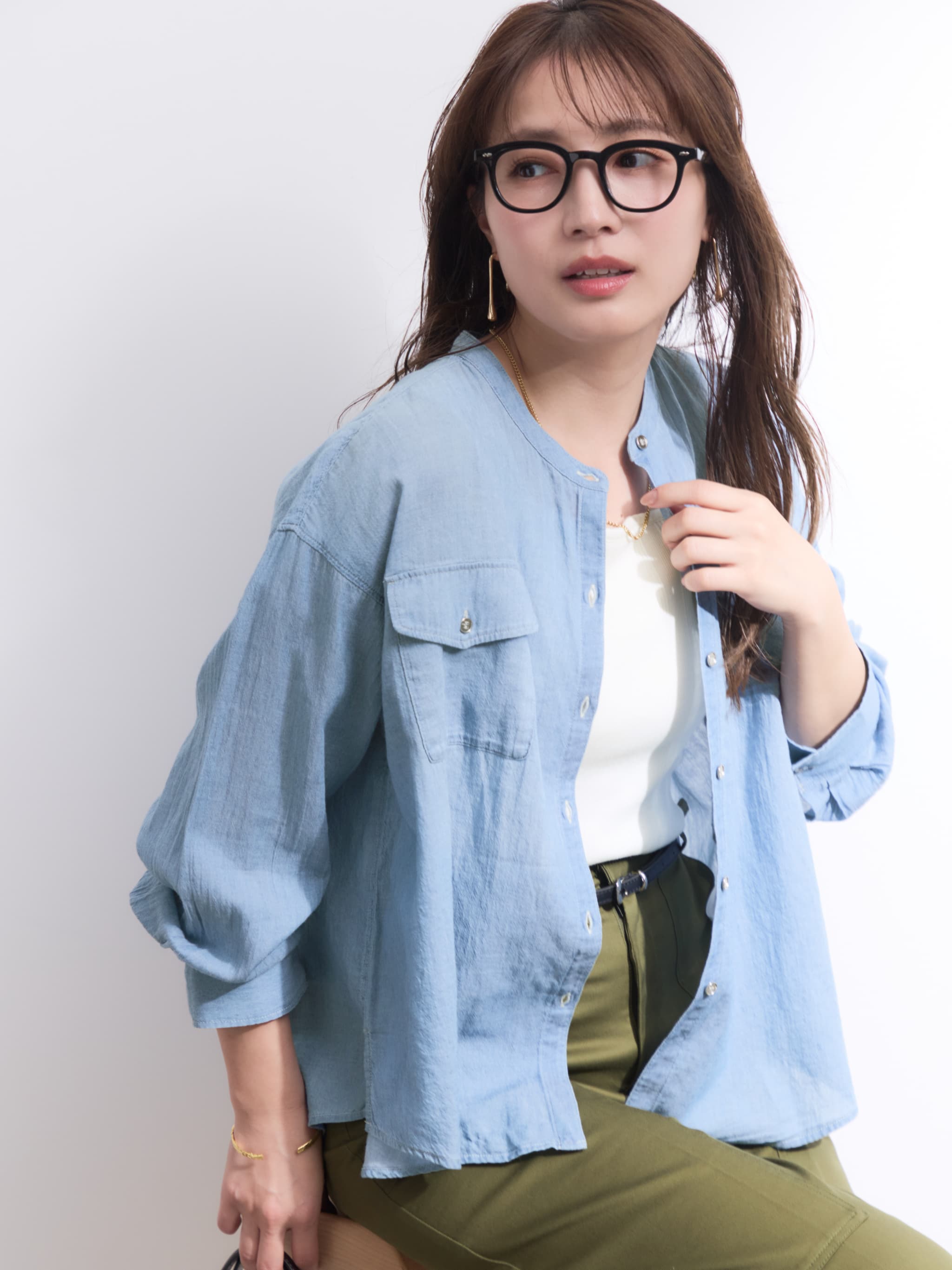 シアーデニムシャツ | 小柄・低身長女性向けファッション通販