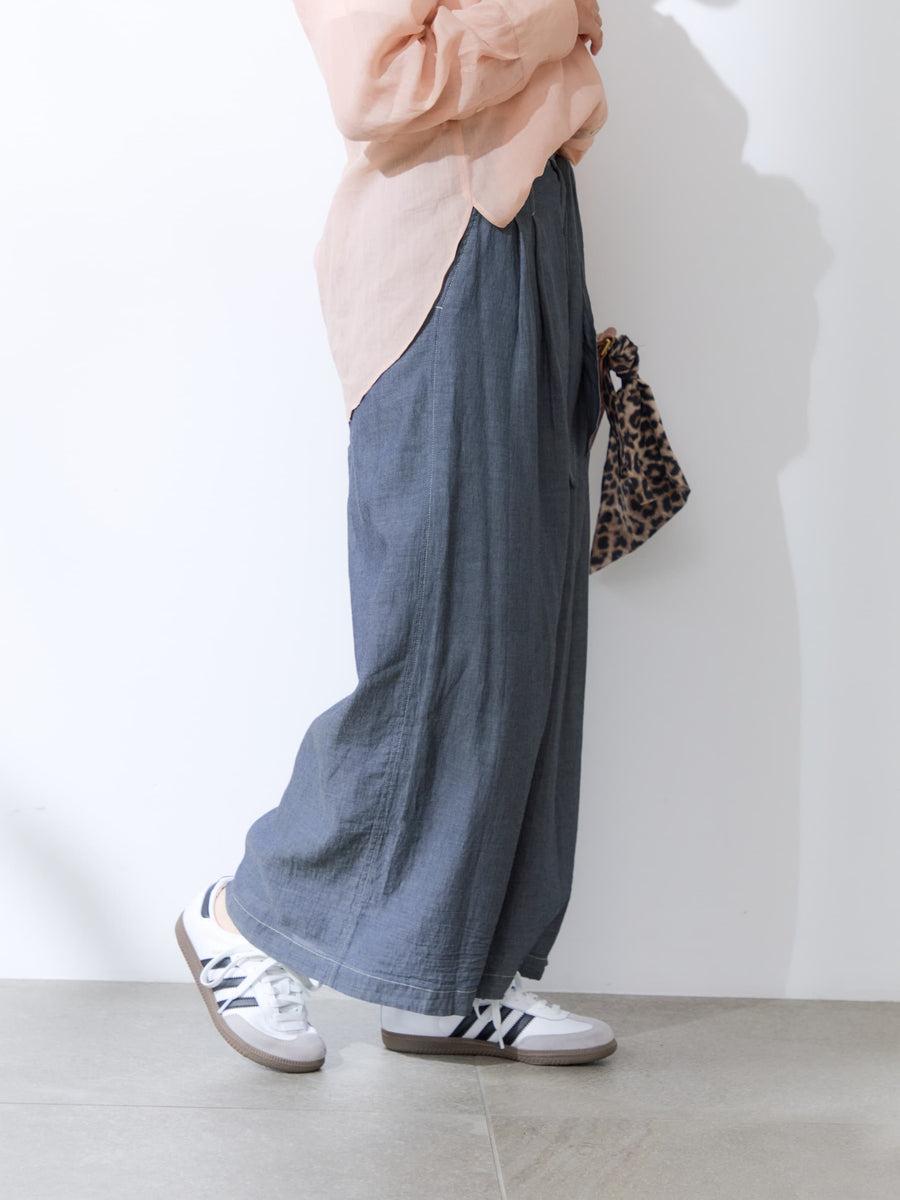 シアーデニムワイドパンツ-short & regular　[通常]