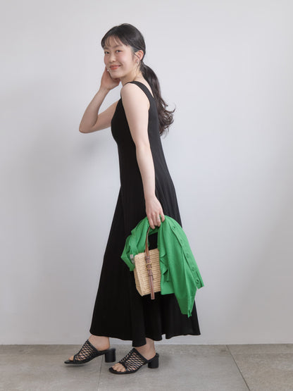 カップ付きスクエアネックワンピース-short & regular　[通常]