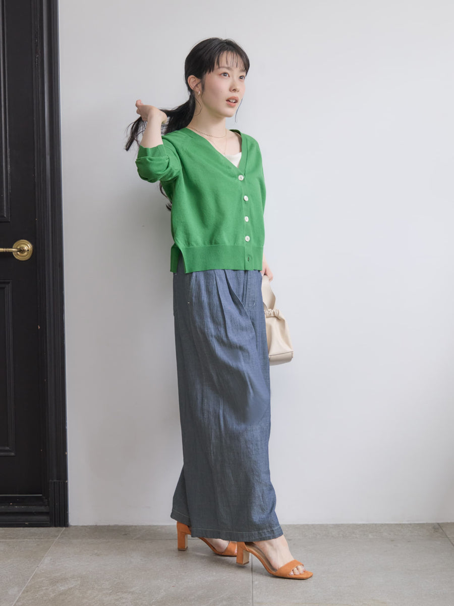 シアーデニムワイドパンツ-short & regular　[通常]