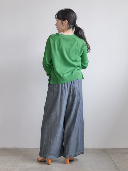 シアーデニムワイドパンツ-short & regular　[通常]