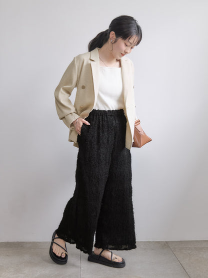 シアージャカードプリーツパンツ-short & regular　[通常]