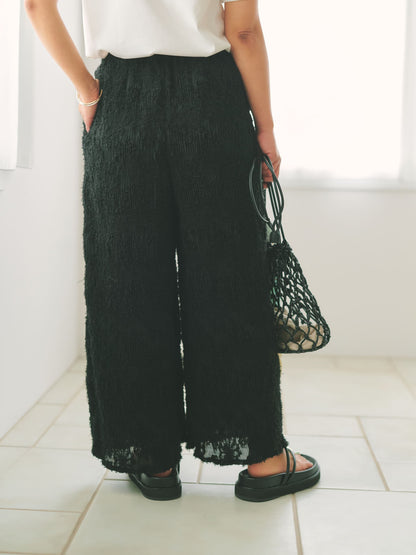 シアージャカードプリーツパンツ-short & regular　[通常]