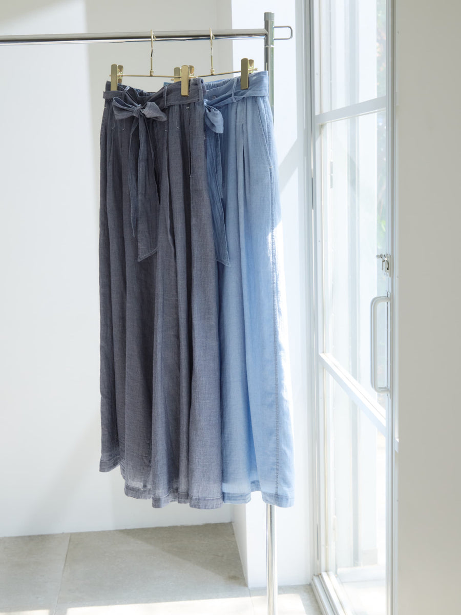 シアーデニムワイドパンツ-short & regular　[通常]