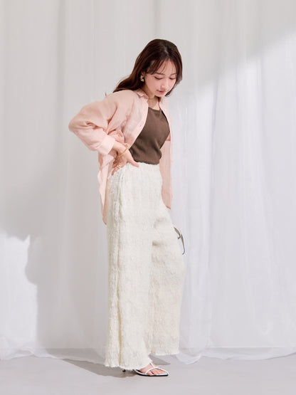 シアージャカードプリーツパンツ-short & regular　[通常]