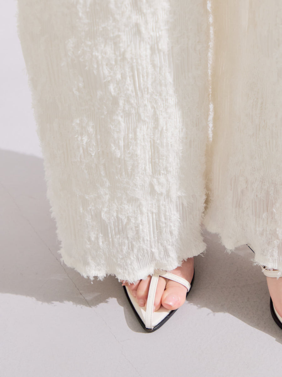 シアージャカードプリーツパンツ-short & regular　[通常]