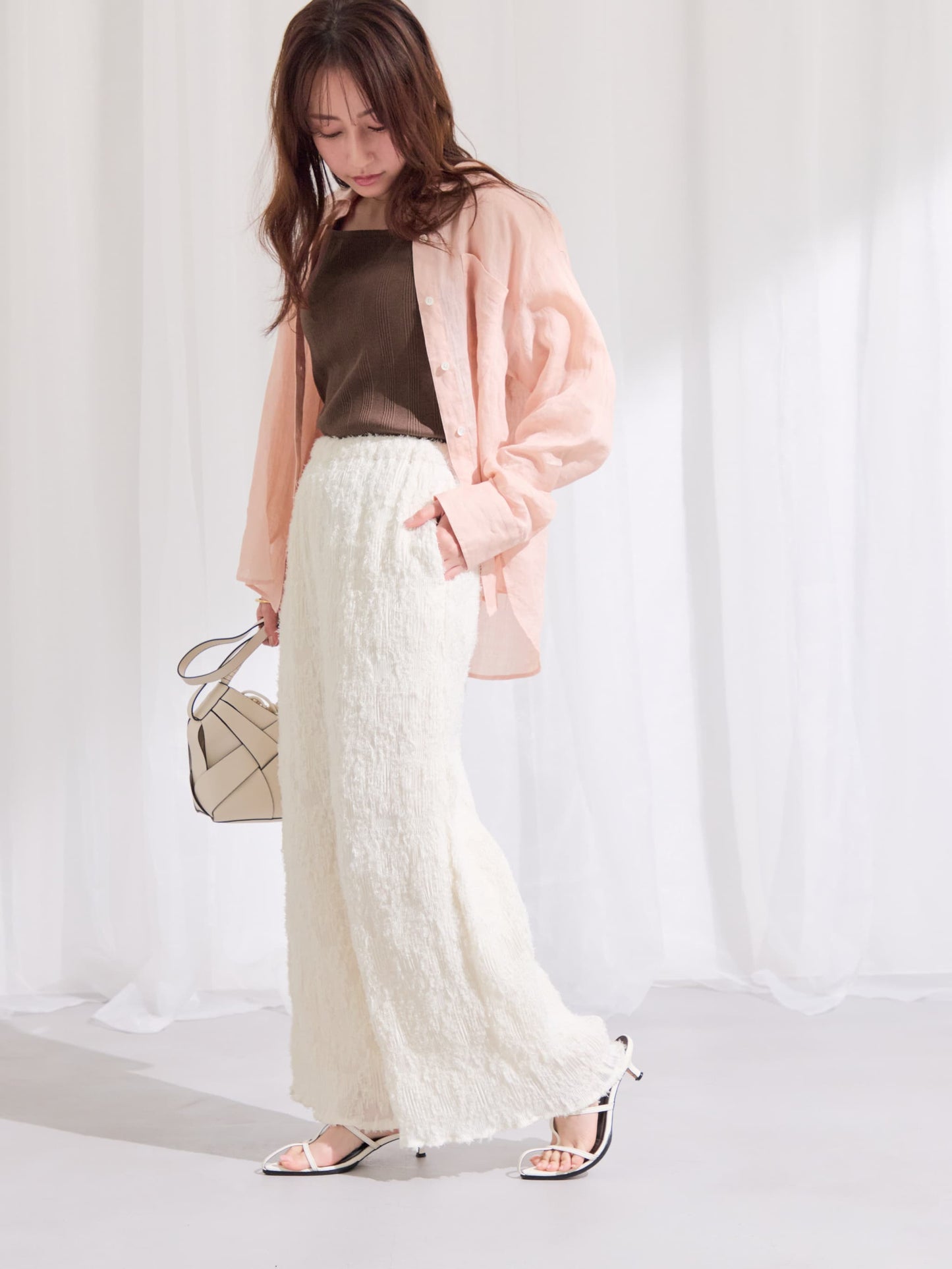 シアージャカードプリーツパンツ-short & regular　[通常]