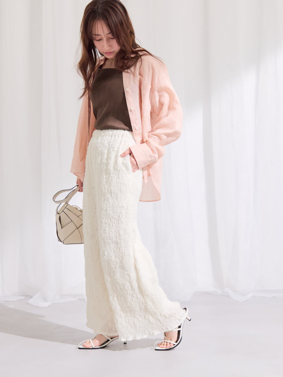 シアージャカードプリーツパンツ-short & regular　[通常]