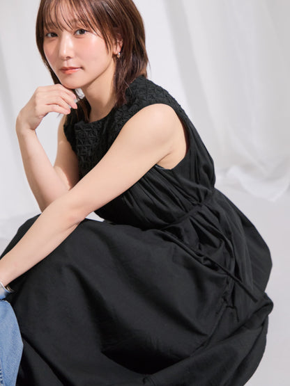 【手洗い可】【Made in India】スモッキングデザインワンピース-short & regular　[通常]