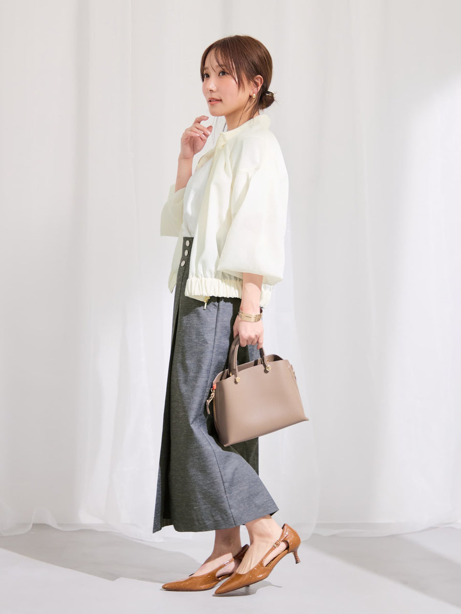 シアーギャザージップブルゾン　[通常]