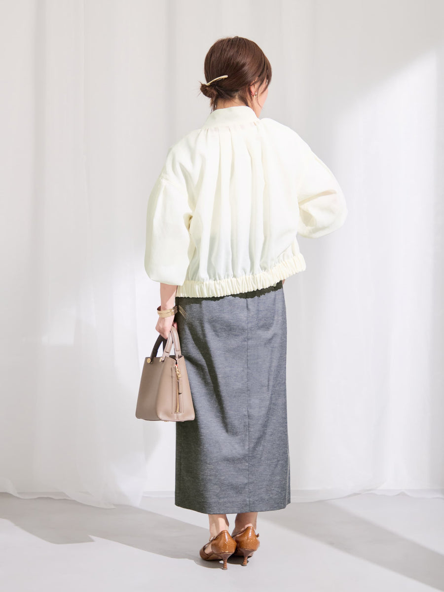 シアーギャザージップブルゾン　[通常]