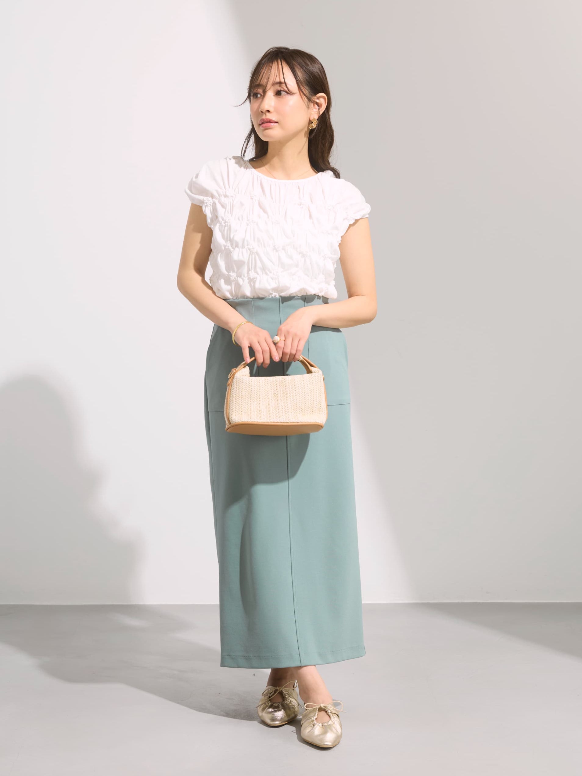シャーリングカットトップス | 小柄・低身長女性向けファッション通販