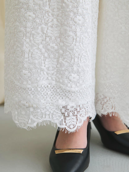 スカラップレースイージーパンツ-short & regular　[通常]